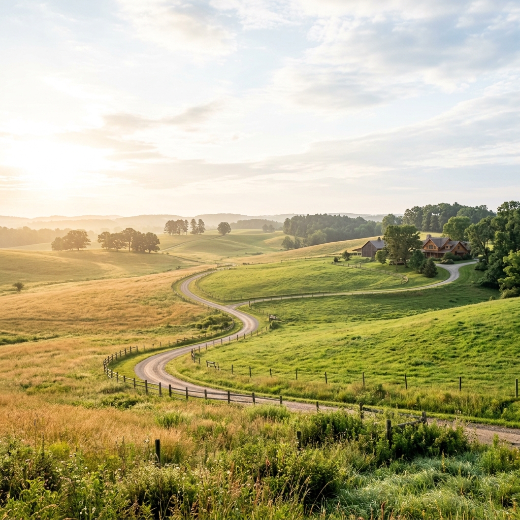 Acreage land rolling hills